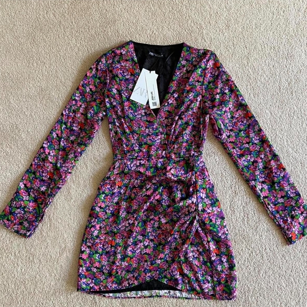Zara Floral Long Sleeve Dress